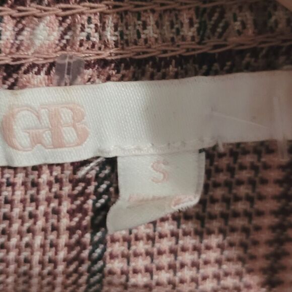 GB Gianni Bini Pink Plaid High Neck Puff Sleeve Dress Size Small - Picture 7 of 8